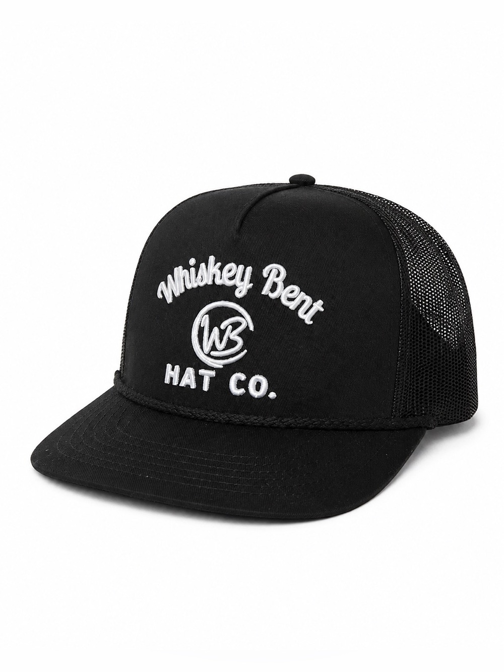 Whiskey Bent Hat Co Black Trucker Cap